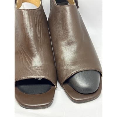 Johnston & Murphy Women's Evelyn Open Toe Bootie Brown Leather Size 9M - Thumbnail 2