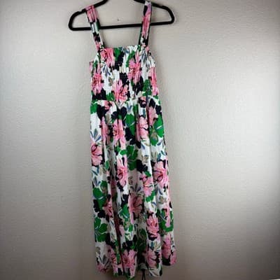 Tommy Hilfiger Pink and Blue Floral Long Sundress Size 4