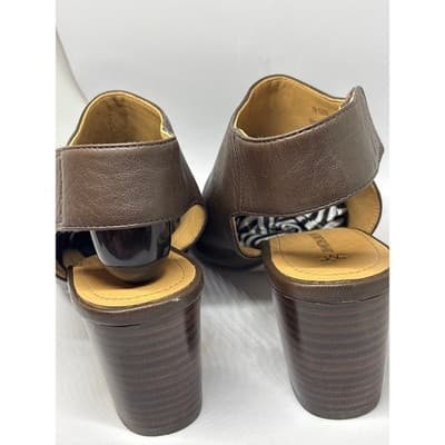 Johnston & Murphy Women's Evelyn Open Toe Bootie Brown Leather Size 9M - Thumbnail 4