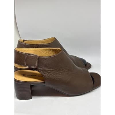 Johnston & Murphy Women's Evelyn Open Toe Bootie Brown Leather Size 9M - Thumbnail 5