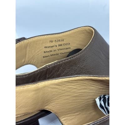 Johnston & Murphy Women's Evelyn Open Toe Bootie Brown Leather Size 9M - Thumbnail 6