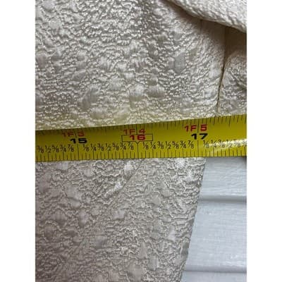 AK Anne Klein Blazer Jacket Ivory Slight Sheen Lined Textured Women's Size 6 - Thumbnail 3