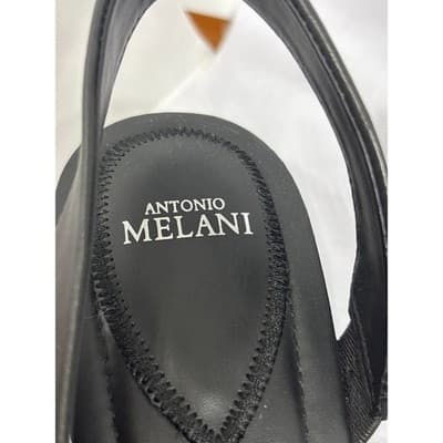Antonio Melani Black Calista Block Heel Slingback Open Toe Sandal Women's 9M - Thumbnail 2
