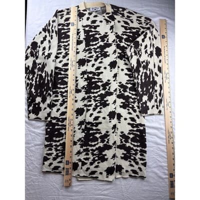 Crazy Train Women's Black and Cream Cow Print Cardigan Size Small - Thumbnail 4