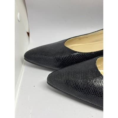 Cole Haan Black Textured Leather Low Heel Pumps Pointed Toe Women's Size 9B - Thumbnail 5