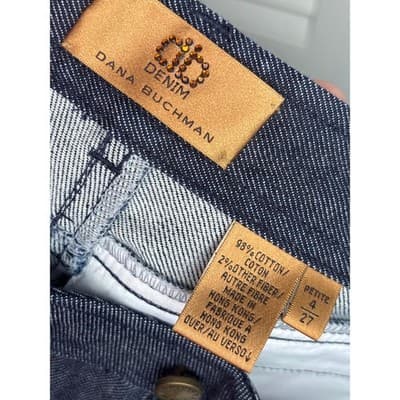 Dana Buchman Dark Wash Straight Leg Denim Jeans Women's Size Petite 4 / 27 - Thumbnail 4