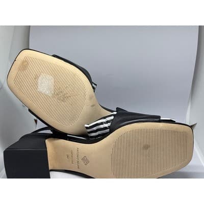 Antonio Melani Black Calista Block Heel Slingback Open Toe Sandal Women's 9M - Thumbnail 5