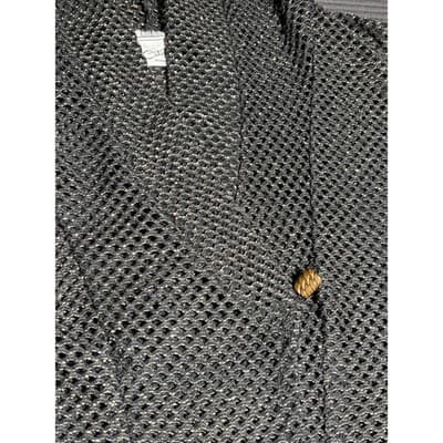 VTG 90s Catalina Black/Gold Mesh Hoodie Top Indie Punk Goth Grunge fairy Witchy - Thumbnail 3
