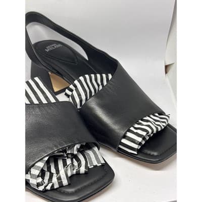 Antonio Melani Black Calista Block Heel Slingback Open Toe Sandal Women's 9M - Thumbnail 4