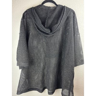VTG 90s Catalina Black/Gold Mesh Hoodie Top Indie Punk Goth Grunge fairy Witchy - Thumbnail 2