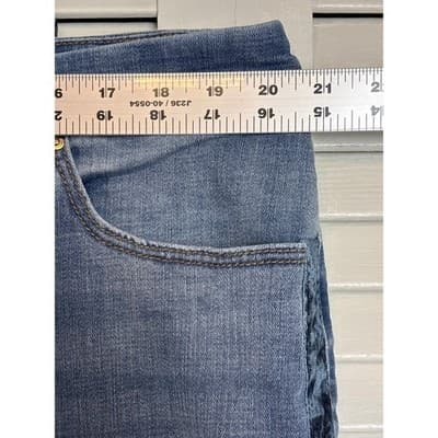 Chico's Blue Girlfriend Slim Leg Velvet Side Stripe Denim Jeans Women's Size 4R - Thumbnail 4
