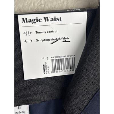 NWT Nine West Magic Waist Bootcut Size Pants Classic Navy Women's Pants size 8 - Thumbnail 5