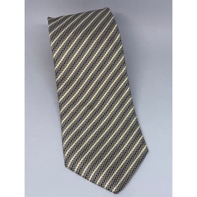 James Royal Classic By Tom Brown Blue Striped Silk Tie Men's One Size