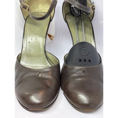 Cole Haan Mary Janes Chocolate Leather Ankle Strap Heels Pumps Women's Size 9 B - Thumbnail 4