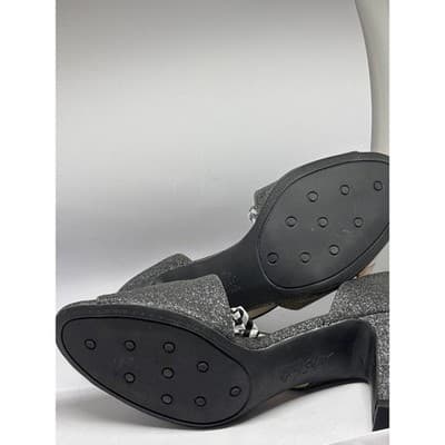 Life Stride Black Glitter Sparkly Caren Peep Toe Heeled Sandals Women's 9M - Thumbnail 5