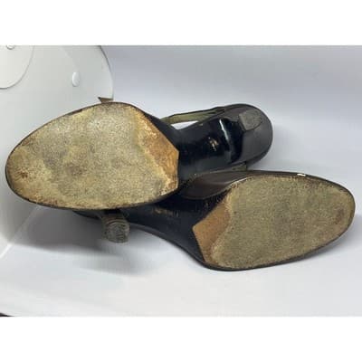 Cole Haan Mary Janes Chocolate Leather Ankle Strap Heels Pumps Women's Size 9 B - Thumbnail 3