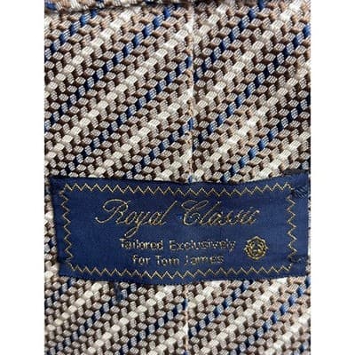 James Royal Classic By Tom Brown Blue Striped Silk Tie Men's One Size - Thumbnail 6
