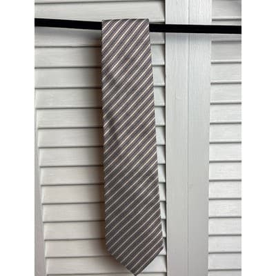 James Royal Classic By Tom Brown Blue Striped Silk Tie Men's One Size - Thumbnail 3