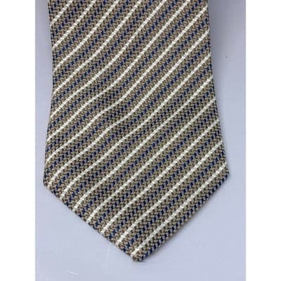 James Royal Classic By Tom Brown Blue Striped Silk Tie Men's One Size - Thumbnail 2