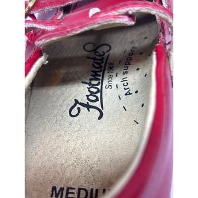 Footmates Danielle Red Leather Mary Jane Double Strap Girls Shoes Size 10 M - Thumbnail 6