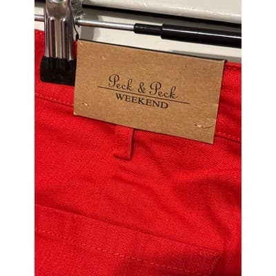 Peck & Peck Weekend Red Straight Leg Stretch Denim Pants Women's Size 6 - Thumbnail 8