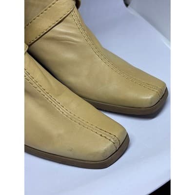 Stuart Weitzman Tan Leather Buckle Strap Wedge Ankle Boots Women's Size 7N - Thumbnail 5