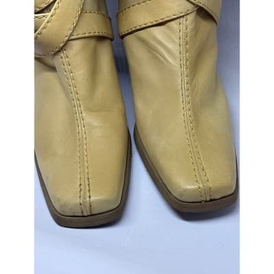 Stuart Weitzman Tan Leather Buckle Strap Wedge Ankle Boots Women's Size 7N - Thumbnail 4