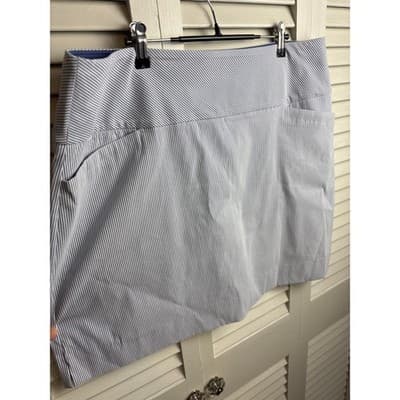 SC & Co Tennis Golf Skort Blue Stripe Pull On Athletic Shorts Skirt Women's XL - Thumbnail 3