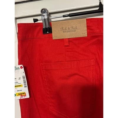 Peck & Peck Weekend Red Straight Leg Stretch Denim Pants Women's Size 6 - Thumbnail 7