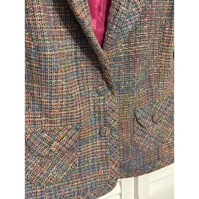 Ann Trinity Multi-Color Tweed Blazer Jacket 3/4 Sleeve Coat Women's Size S - Thumbnail 4