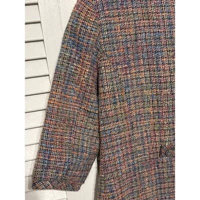 Ann Trinity Multi-Color Tweed Blazer Jacket 3/4 Sleeve Coat Women's Size S - Thumbnail 8
