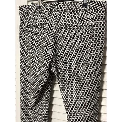Banana Republic Geometric Black White Sloan Fit Crop Pants Women's 6P Petite - Thumbnail 6