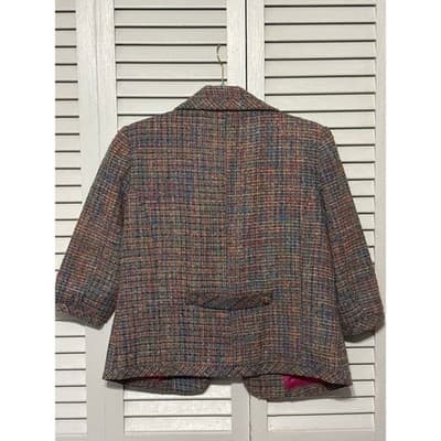 Ann Trinity Multi-Color Tweed Blazer Jacket 3/4 Sleeve Coat Women's Size S - Thumbnail 6