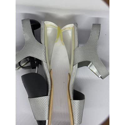 Stuart Weitzman Silver Clear Lucite Wedge Slingback Sandal Women's Size 7 N - Thumbnail 5
