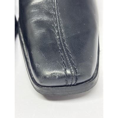 Stuart Weitzman Black Leather Buckle Strap Wedge Heel Boots Women's Size 6.5 - Thumbnail 9