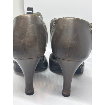 Cole Haan Mary Janes Chocolate Leather Ankle Strap Heels Pumps Women's Size 9 B - Thumbnail 2