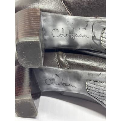 Cole Haan Dark Chocolate Leather Zip High Ankle Boots Women's Size 6.5 B - Thumbnail 9