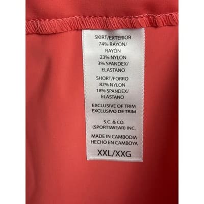 S.C. & CO. Coral Print 360 Tummy Control Athletic Skort Skirt Women's Size XXL - Thumbnail 6