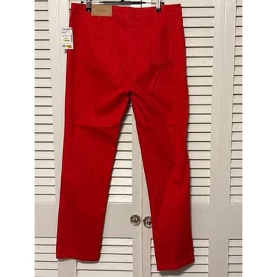 Peck & Peck Weekend Red Straight Leg Stretch Denim Pants Women's Size 6 - Thumbnail 6