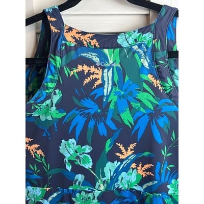 Columbia Midway Bay Multicolor Palm Trees Sleeveless Midi Dress Women's Size XXL - Thumbnail 6