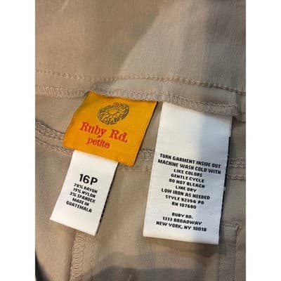 Ruby Rd Clamdigger Capri Khaki Pant Size 16P Womens Stretch Pull On NWT - Thumbnail 6