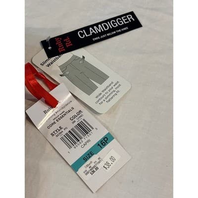 Ruby Rd Clamdigger Capri Khaki Pant Size 16P Womens Stretch Pull On NWT - Thumbnail 7