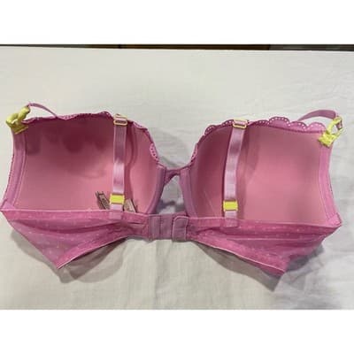 Copied - Victoria’s Secret Sexy Tee Push Up Lace Bra Pink Chifon 36 DD - Thumbnail 2
