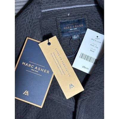 NWT Marc Ashers Style MAKL-013 Black Long Sleeve Textured Size Medium MSRP $89 - Thumbnail 6