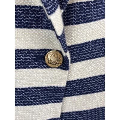 Copied - CRIMEAUX NAVY & WHITE STRIPED 3/4 SLEEVE BLAZER PLUS SIZE 14 - Thumbnail 4