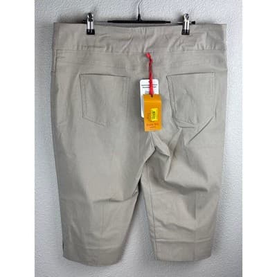 Ruby Rd Clamdigger Capri Khaki Pant Size 16P Womens Stretch Pull On NWT - Thumbnail 3