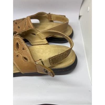 Earth Origins Women’s Brown Leather Cutout Slingback Sandals Shoes Size 10M - Thumbnail 5
