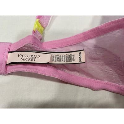 Copied - Victoria’s Secret Sexy Tee Push Up Lace Bra Pink Chifon 36 DD - Thumbnail 4
