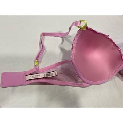 Copied - Victoria’s Secret Sexy Tee Push Up Lace Bra Pink Chifon 36 DD - Thumbnail 3