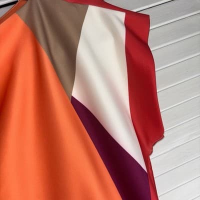 Donna Karan size 12 color block pencil dress orange multicolored Pre-Loved - Thumbnail 4